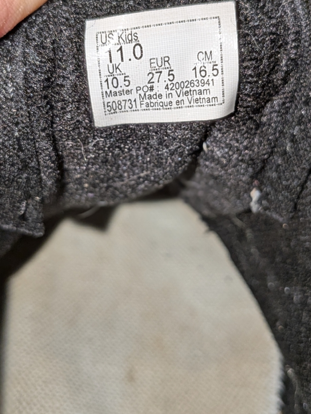 Vans Little Kids Old Skool V Shoe - Blackout - Picture 7 of 8